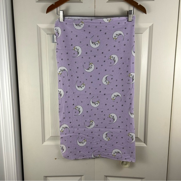 Trend Lab Unicorn Sleeping Moon Baby Recieving Blanket Purple White Flannel - Picture 2 of 7